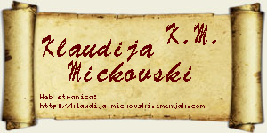 Klaudija Mickovski vizit kartica